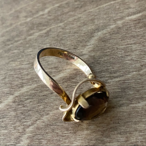 Stunning 14k Gold Large Smoky Quartz Ring - Picture 9 of 14